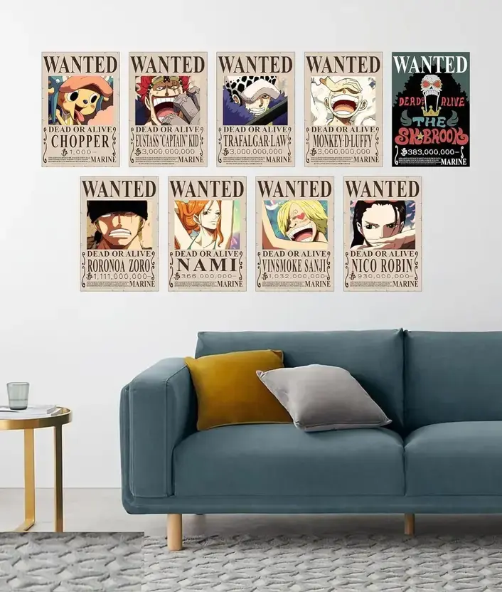 One Piece Wall Posters X9